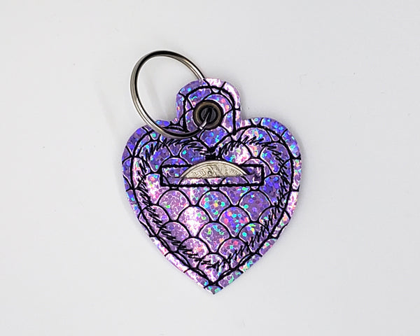 Sparkle Scales Heart Shaped Quarter Keeper - Coin Keeper