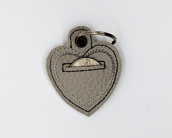 Gray Heart Shaped Quarter Keeper - Coin Keeper
