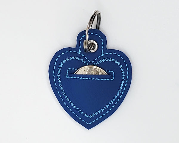 Blue Heart Shaped Quarter Keeper - Coin Keeper