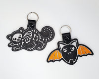 Halloween Keychains - cat or bat. Buy one or both.