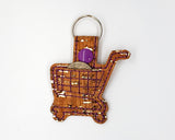Grocery Store Quarter Keeper - Grocery Cart Quarter Holder Keychain - Cork with Purple Stitching