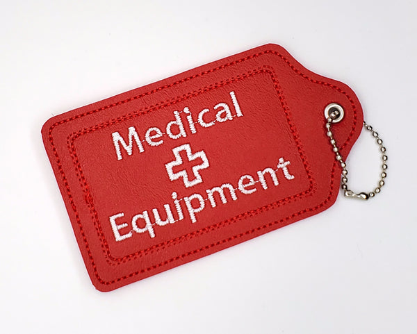 Red Medical Equipment Luggage Tag