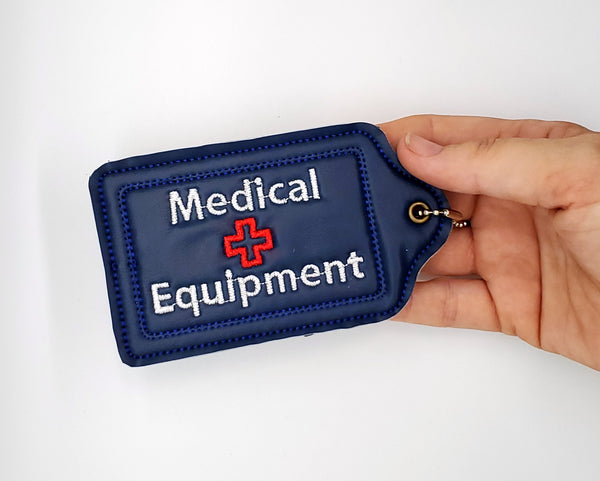 Navy Medical Equipment Luggage Tag with Starry Night print
