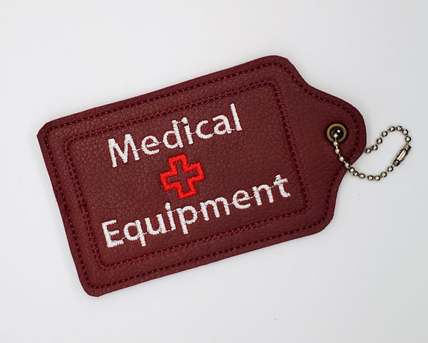 Maroon Medical Equipment Luggage Tag