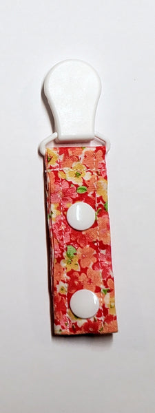 Cord Clip - Pink Orange Floral. Ready to Ship.