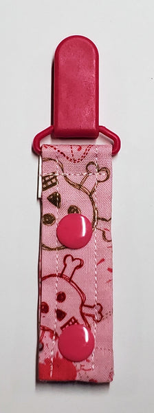 Cord Clip - Pink Skull. Ready to Ship.