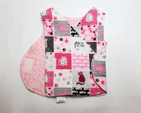 Cats and Dots NICU smock. 5-8 lb. Ready to Ship.