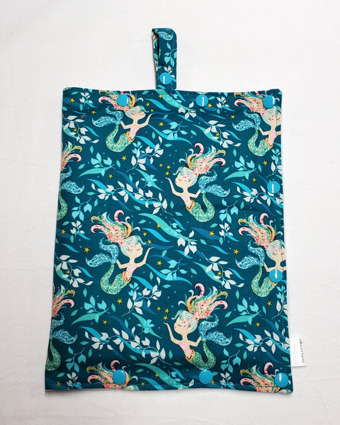 Mermaid Teal size Medium Insulated Feeding Pump Bag Cover / IV bag cover. Ready to ship.
