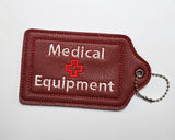 Maroon Medical Equipment Luggage Tag