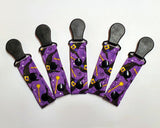 Witch Hats Halloween Tubie Clips, Cord Clips. Ready to Ship.