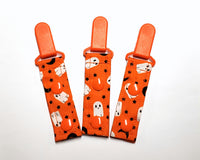 Orange Ghost Halloween Tubie Clips, Cord Clips. Ready to Ship.