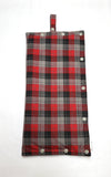 Gray Black Red Plaid size Large Insulated Feeding Pump Bag Cover / IV bag cover. Ready to ship.