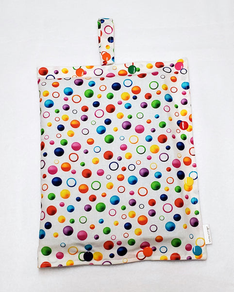 Rainbow Dot size Medium Insulated Feeding Pump Bag Cover / IV bag cover. Ready to ship.