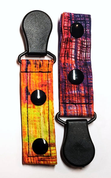 Cord Clip - Multicolored Plaid. Single Clip, Ready to Ship.