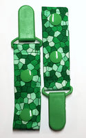 Cord Clip - Green Mosaic. Single Clip, Ready to Ship.