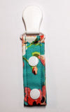 Cord Clip - Teal Floral. Single Clip, Ready to Ship.