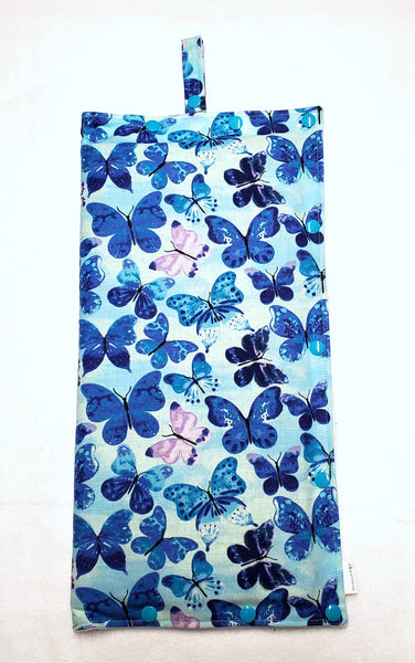 Blue Butterfly size Large Insulated Feeding Pump Bag Cover / IV bag cover. Ready to ship.