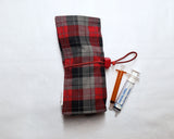 Red Black Gray Plaid Syringe Holster. Ready to Ship.