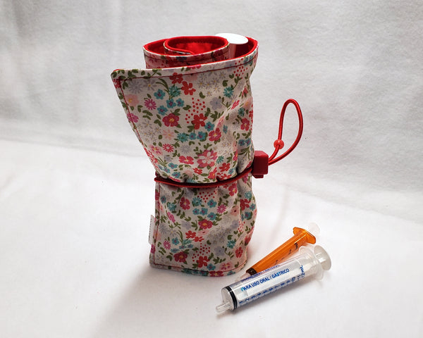 Floral/Red Syringe Holster. Ready to Ship.