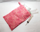 Pink Hearts Syringe Tote, Ready to Ship.