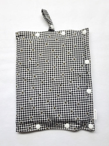 Plaid Floral size Medium Insulated Feeding Pump Bag Cover / IV bag cover. Ready to ship.