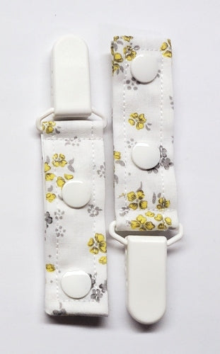 Cord Clip - Gray Floral. Single Clip, Ready to Ship.