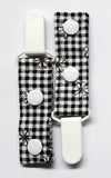 Cord Clip - Gingham Floral. Single Clip, Ready to Ship.