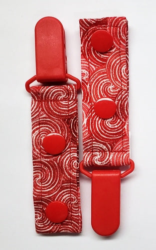 Cord Clip - Red Swirl. Single Clip, Ready to Ship.