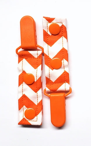 Cord Clip - Orange Chevron. Single Clip, Ready to Ship.