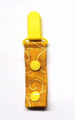 Cord Clip - Yellow Swirl. Single Clip, Ready to Ship.
