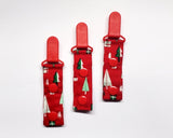 Red Tree Tubie Clip, Cord Clip. Ready to Ship.