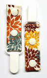 Cord Clip - Brown Floral. Single Clip, Ready to Ship.