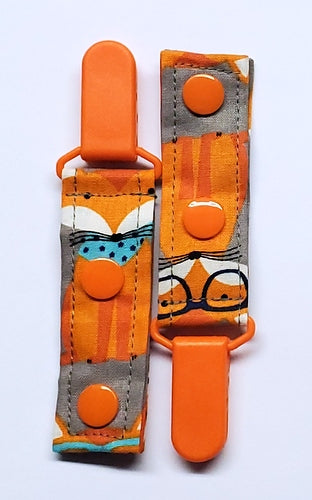 Cord Clip - Foxes in Glasses. Single Clip, Ready to Ship.