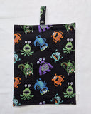 Black Monsters size Medium Insulated Feeding Pump Bag Cover / IV bag cover. Ready to ship.