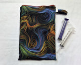 Black Swirl Syringe Tote, Ready to Ship.