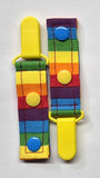 Cord Clip - Rainbow Stripe. Single Clip, Ready to Ship.