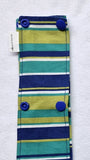 36" Green  Blue Stripe Cord Keeper.  Ready to Ship.