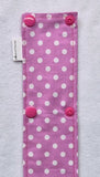 17" Pink White Dot Cord Keeper.  Ready to Ship.