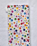 38" Rainbow Dot WIDE Cord Keeper, Insulated.  Ready to Ship.