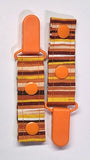 Cord Clip - Orange Stripe. Single Clip, Ready to Ship.