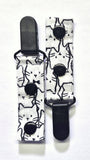 Cord Clip - Black and White Cat. Single Clip, Ready to Ship.