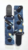 Cord Clip - Black Rocket on Teal. Single Clip, Ready to Ship.