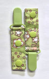 Cord Clip - Green Floral. Single Clip, Ready to Ship.