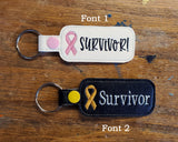 Survivor Ribbon Keychain - Personalized - Any color ribbon.