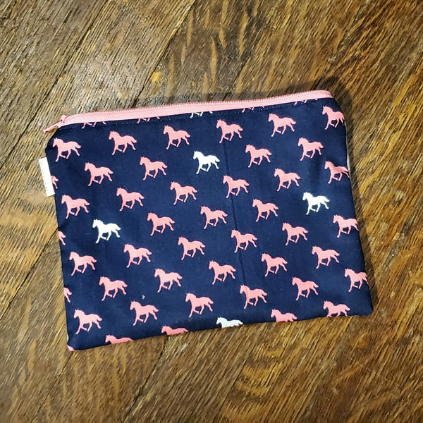Horses print babywearing zip pouch. Ready to Ship.