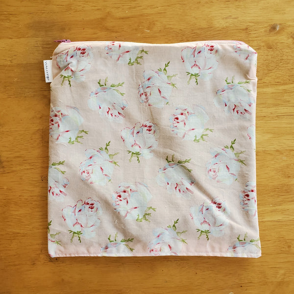 Roses Small Waterproof Zip Pouch / Wet Bag - Ready to Ship.