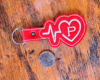 Personalized Heartbeat Keychain, Keyfob