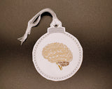 Brain Embroidered Christmas Ornament