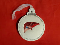 Liver Embroidered Christmas Ornament