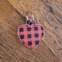 Red Buffalo Plaid Heart Shaped Quarter Keeper - Coin Keeper